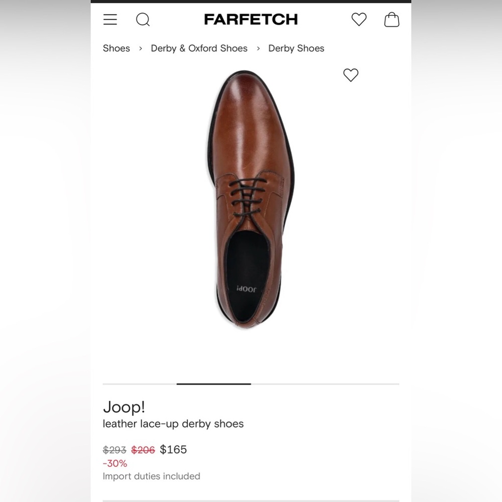 Joop Men’s Brown Leather Derby Shoe